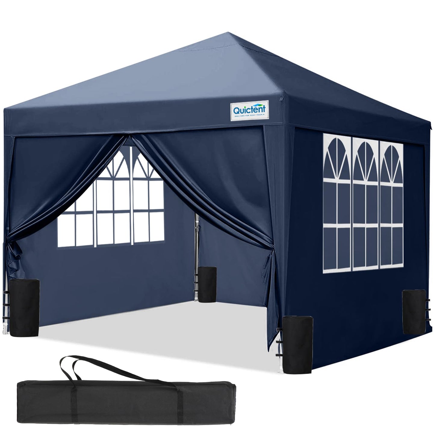 Quictent Gazebo 3 x 3 Folding Gazebo with 4 Side Panels, Waterproof Garden Gazebo (Khaki)