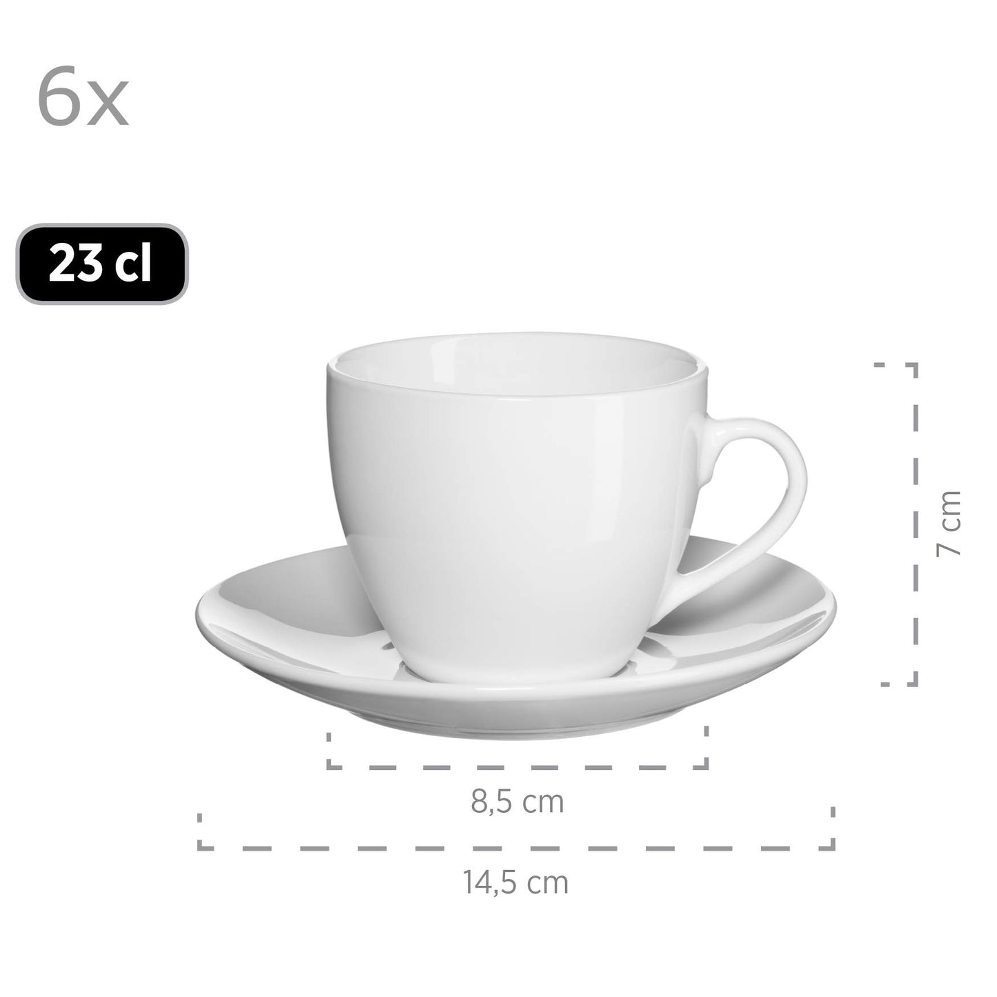 MÄSER 931523 Barca Geschirr-Set für 6 Personen, 30-tlg. Kombiservice, Porzellan, Weiß