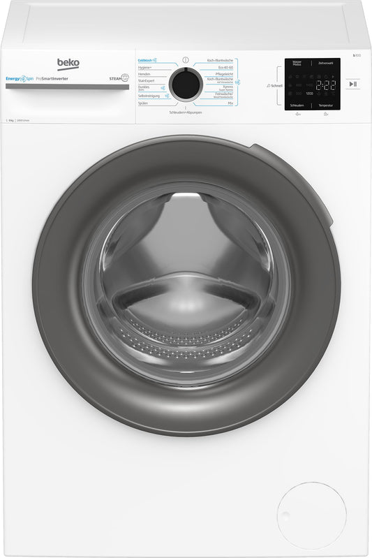 Beko BM3WFU3741R Waschvollautomat, Waschmaschine, 7 kg, EnergySpin, Schleuderwahl 1400 U/min, SteamCure Dampffunktion, allergikergeeignet, AquaWave Schontrommel, Weiß