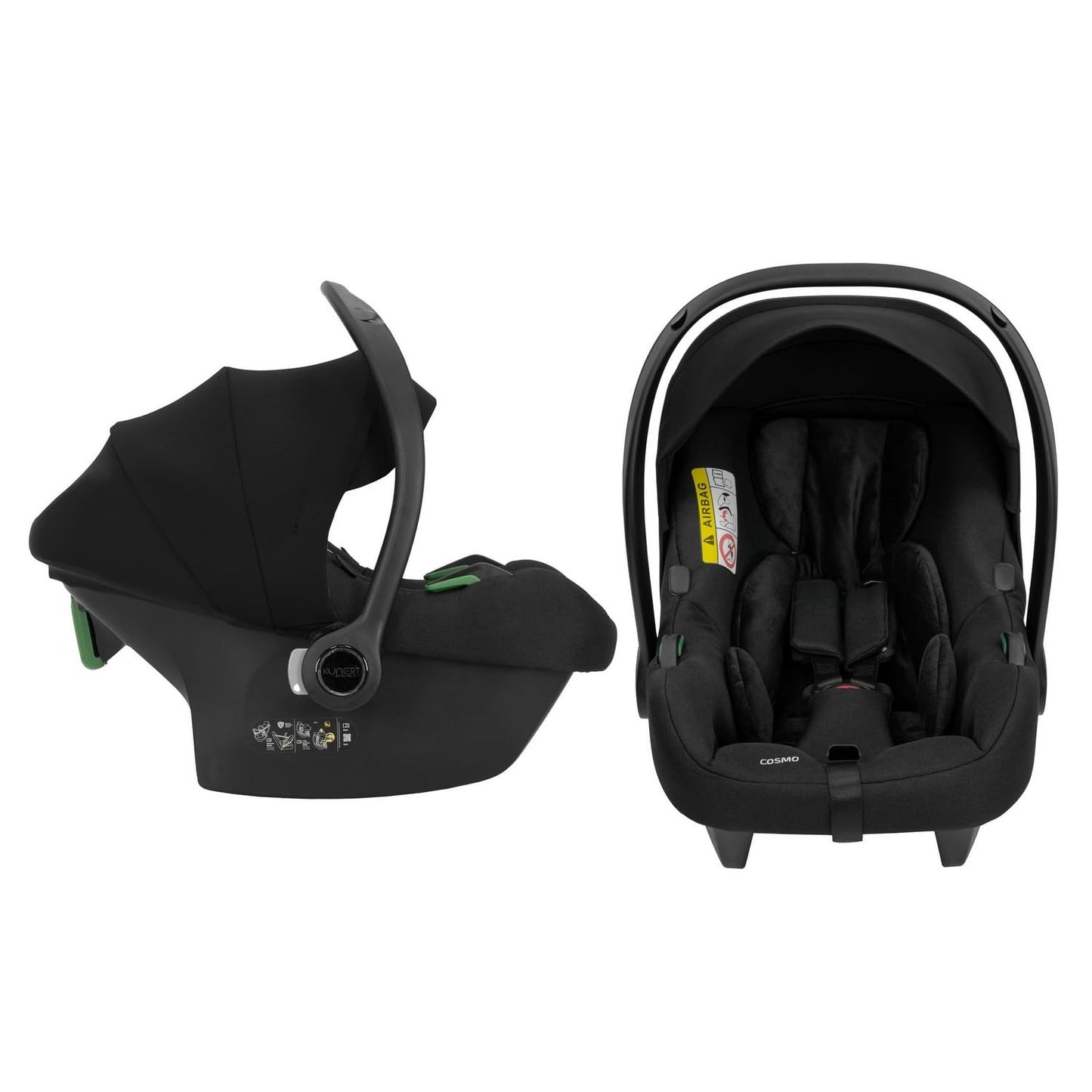 BBtwin DUET TRIO Twin Pushchair 3-in-1 Pushchair and Accessories 3 Pieces: 2 Baby Tubs + 2 Pushchairs + 2 Baby Car Seats + Accessories Black