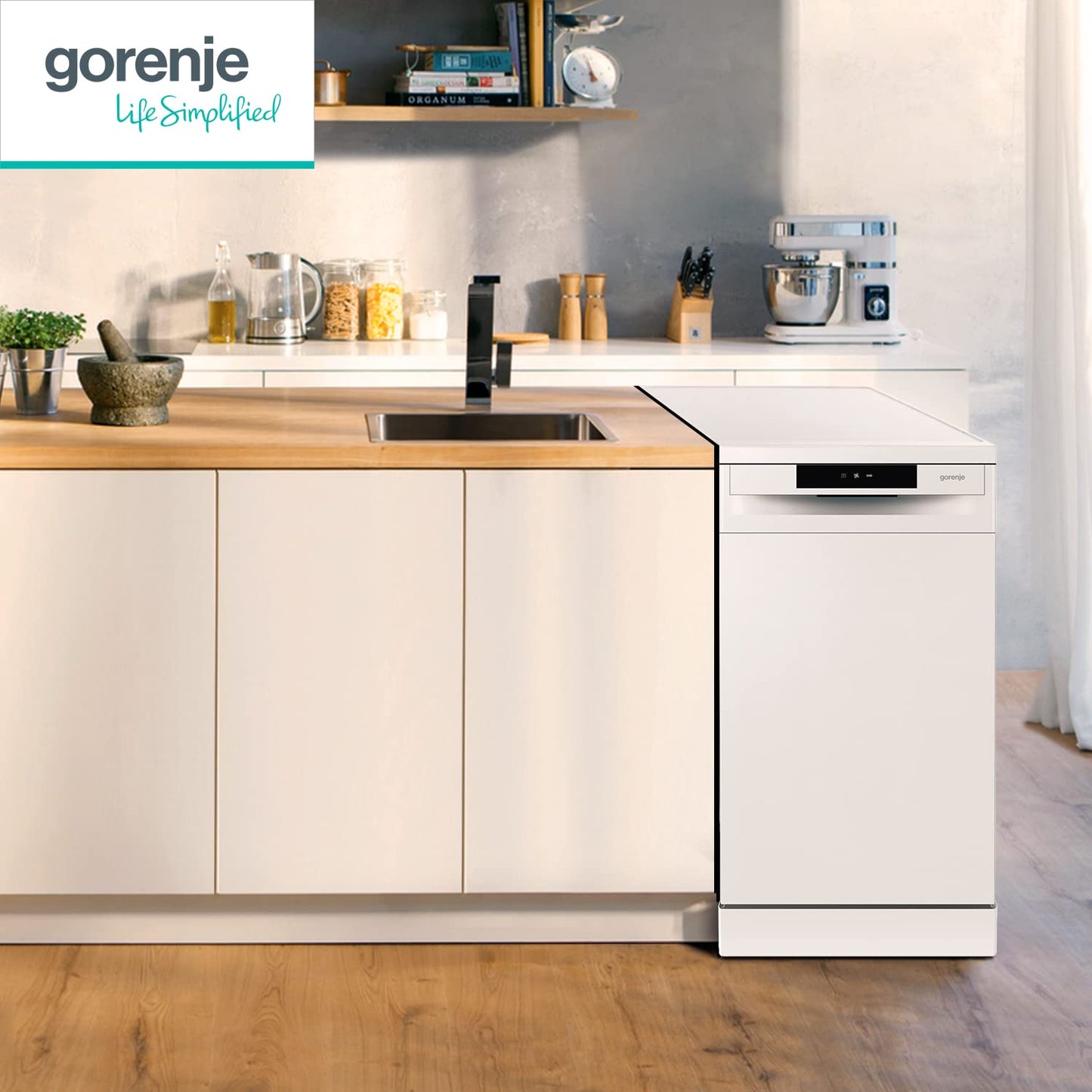Gorenje GS643C90W Dishwasher/Freestanding/60 Width/16 Place Settings/6 Programmes/TotalDry/Total AquaStop/MultiClack/FlexUse/Intensive Programme/Crystal Glass/Energy Efficiency: C/Dimensions (H x W x