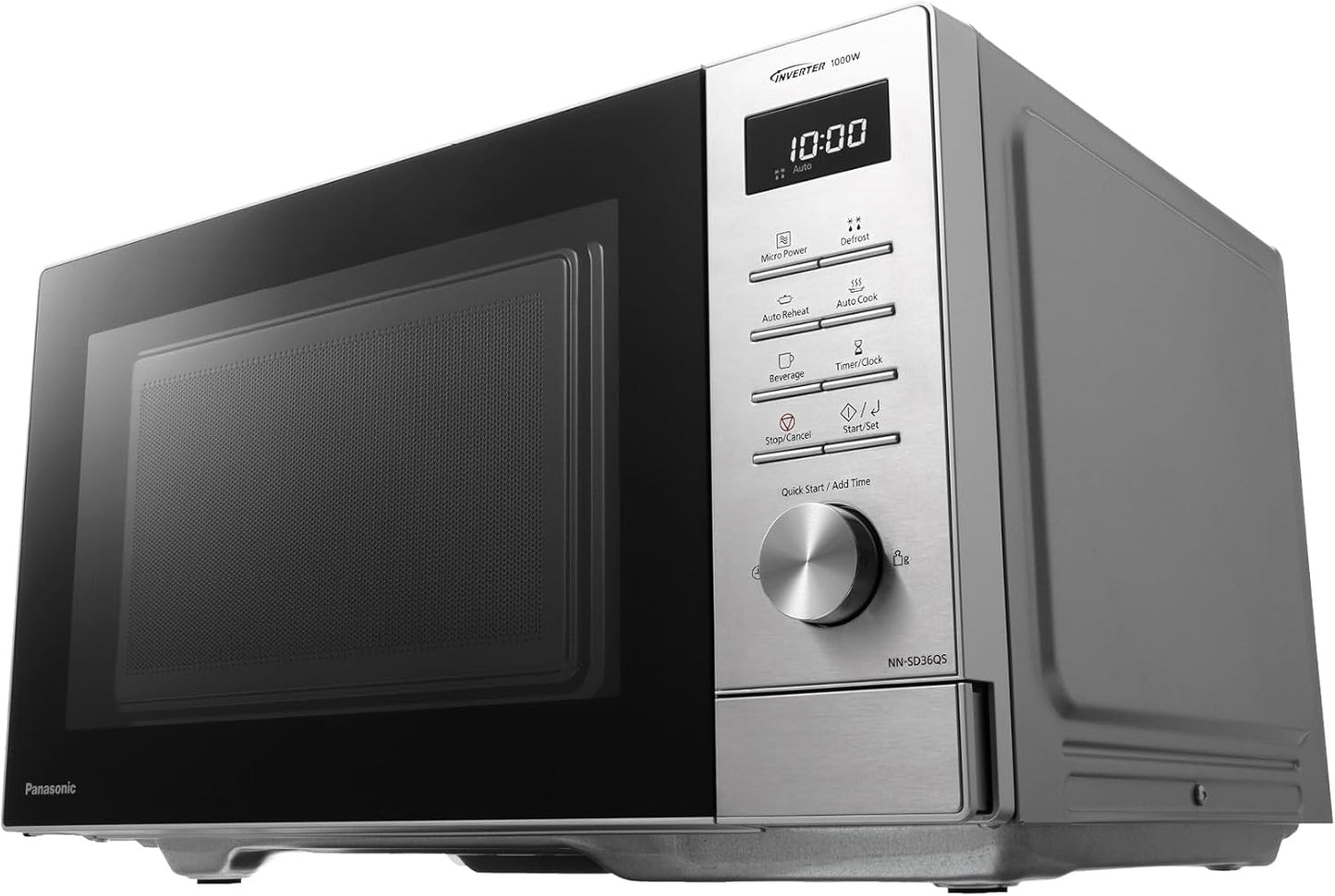 Panasonic NN-SD36QSEPG Solo Microwave 29L 1000W Auto Defrost 11 Automatic Programs Timer Silver