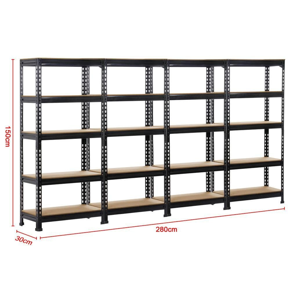 Yaheetech Storage Shelf Heavy-Duty Shelving 150 x 70 x 30 cm 5 MDF Shelves Workshop Shelving Unit 750 kg