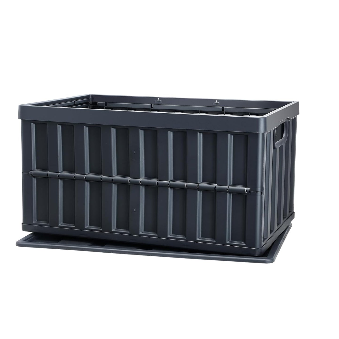 VEVOR Set of 3 65L Professional Folding Box Made of PP Transport Box with Lid Foldable Storage Box with Handle Stackable Boxes Storage Box Folding Boxes Stacking Boxes for Storage and Transport