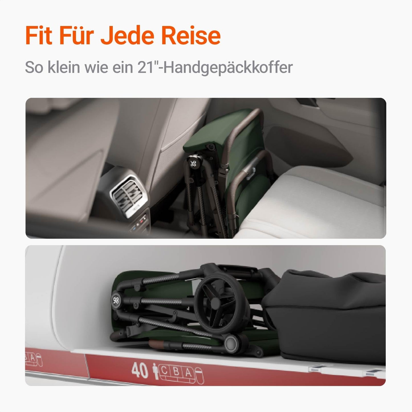 MAMAZING Baby Travel Buggy Pushchair for 6 - 4 Years up to 22 kg, Hand Luggage, Suitable for Small Folding Buggy Aeroplane with One-Handed Folding Design, Lightweight and Compact (5.26 kg) Made of