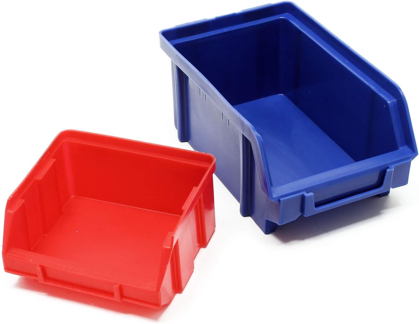 Wiltec Plastic Stacking Boxes, 30 Pieces, 18 Small and 12 Large Boxes, Storage Boxes, Sorting Boxes, Workshop Small Parts Magazine
