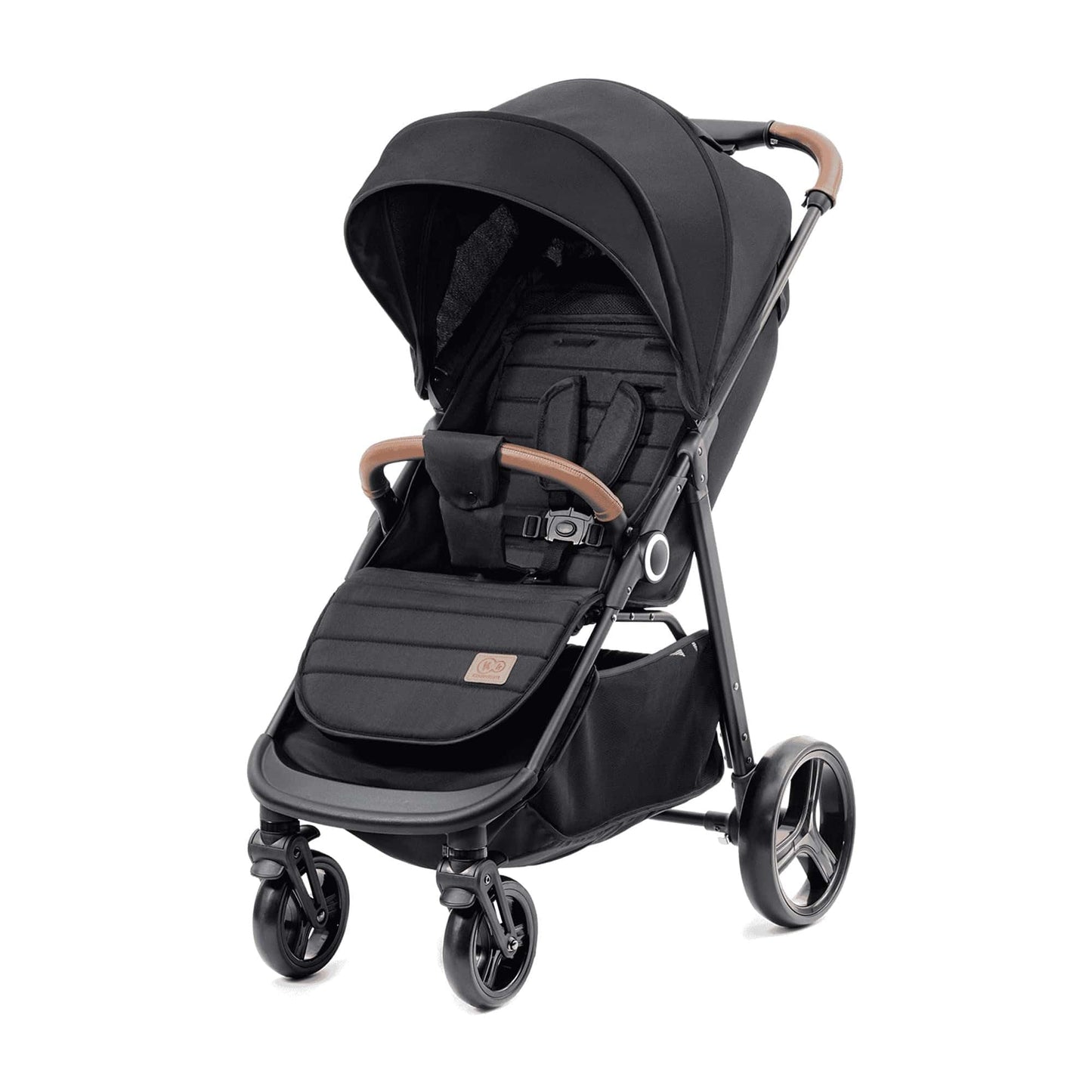 Kinderkraft GRANDE PLUS Kinderkraft buggy von Geburt bis 22 kg, Zusammenklappen mit einer Hand, Liegeposition, großes Verdeck mit Fenster, alle 4 Räder gedämpft, geräumige Sitz, Grau