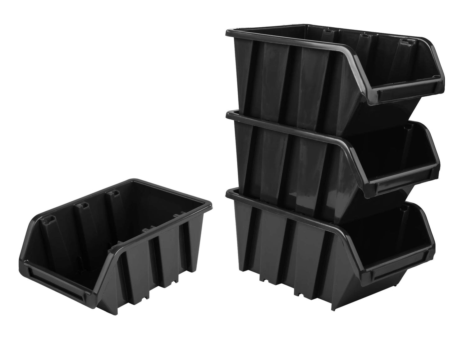 PAFEN Tool Wall Storage System 2308 x 780 mm - Set Tool Holders and 84 Pieces Black Stacking Boxes - Wall Shelf Workshop Shelf Perforated Wall Pour Rack Display Storage Boxes