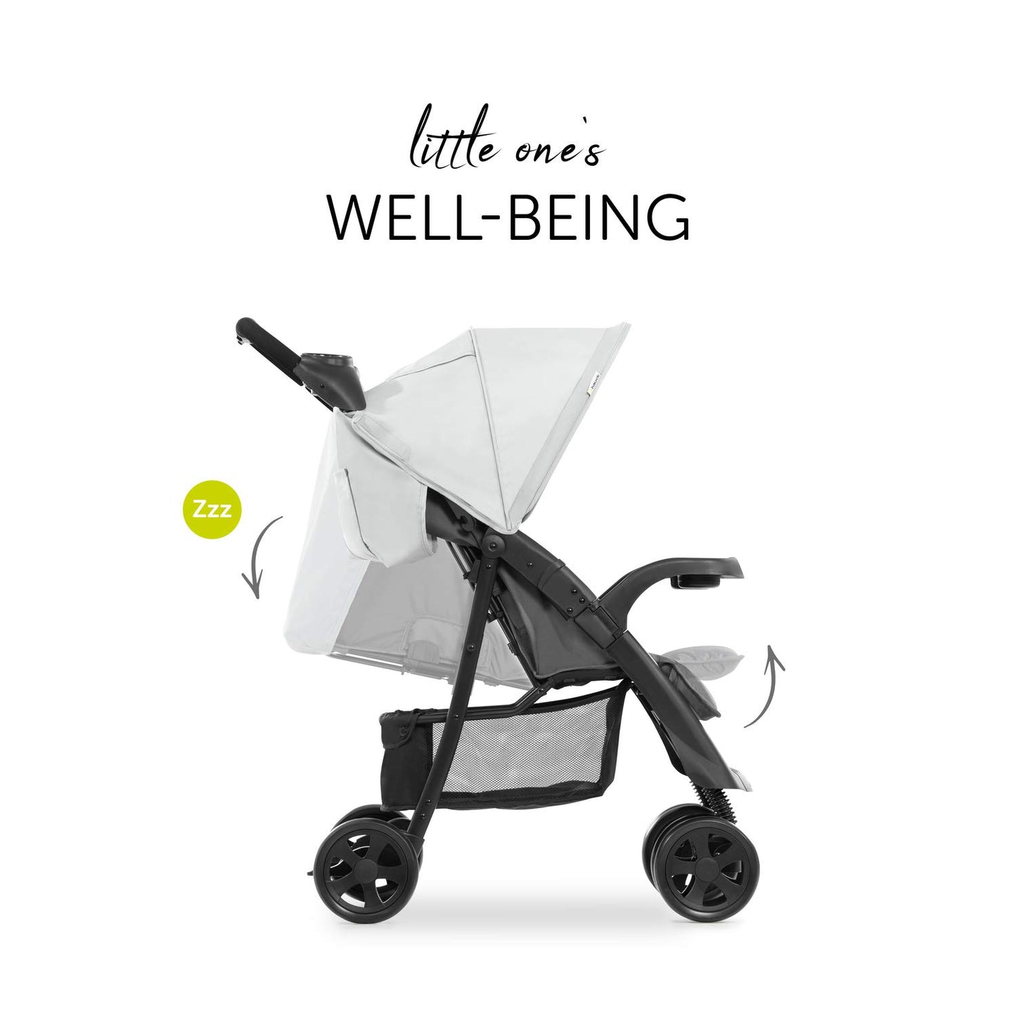 Hauck Buggy Shopper Neo II / with reclining function, small foldable / for children from birth up to 15 kg, Caviar Silver (Silver)