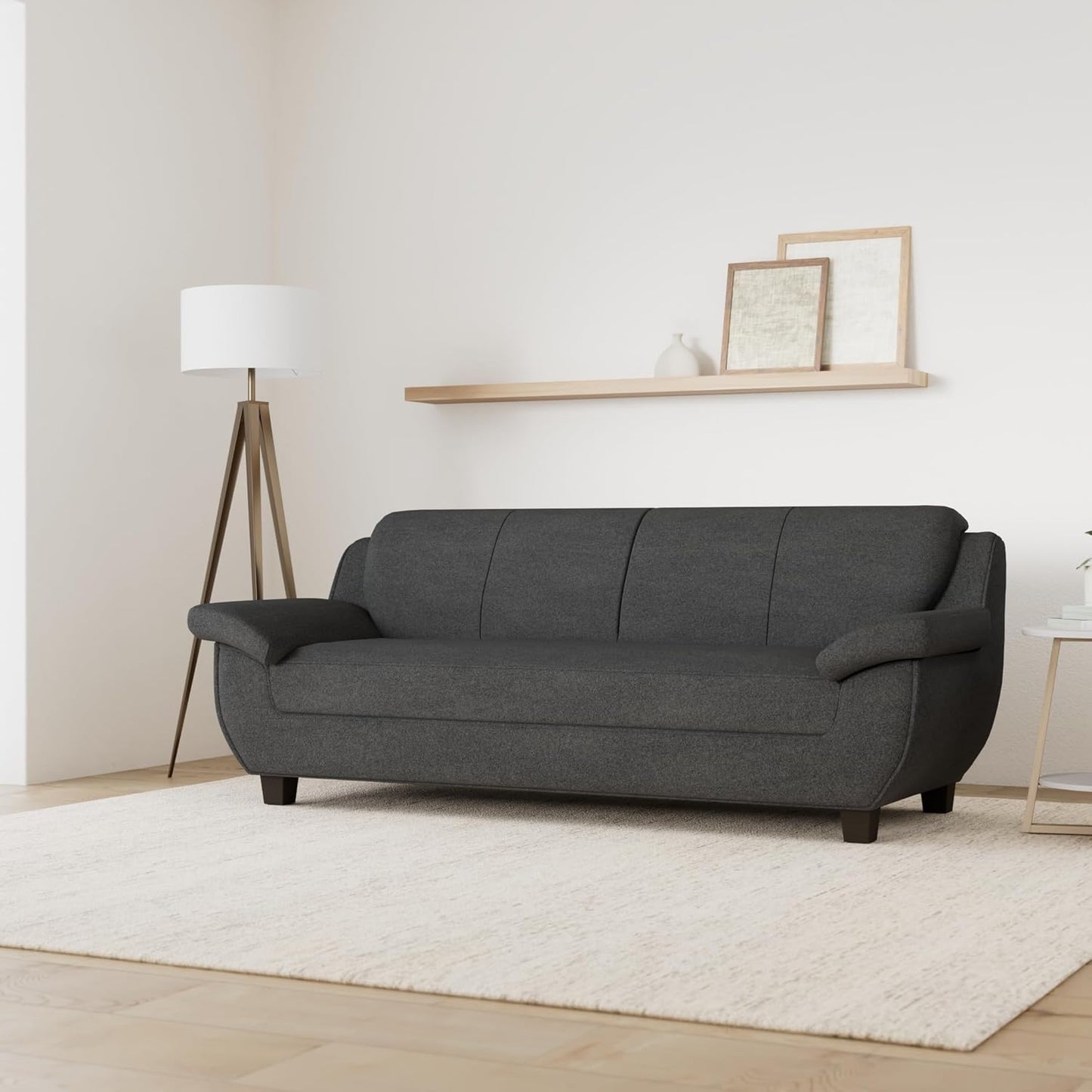 DOMO. collection Panama 3-Seater Sofa 3-Seater Couch Set 3-2-1 Anthracite 207 cm