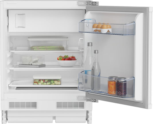 Beko TSE1424N b100 Table Top Refrigerator, 128 Litre Total Capacity, Interchangeable Door Hinge Good Lighting in the Device, 37 dB, Heavy Duty Glass Shelves, White