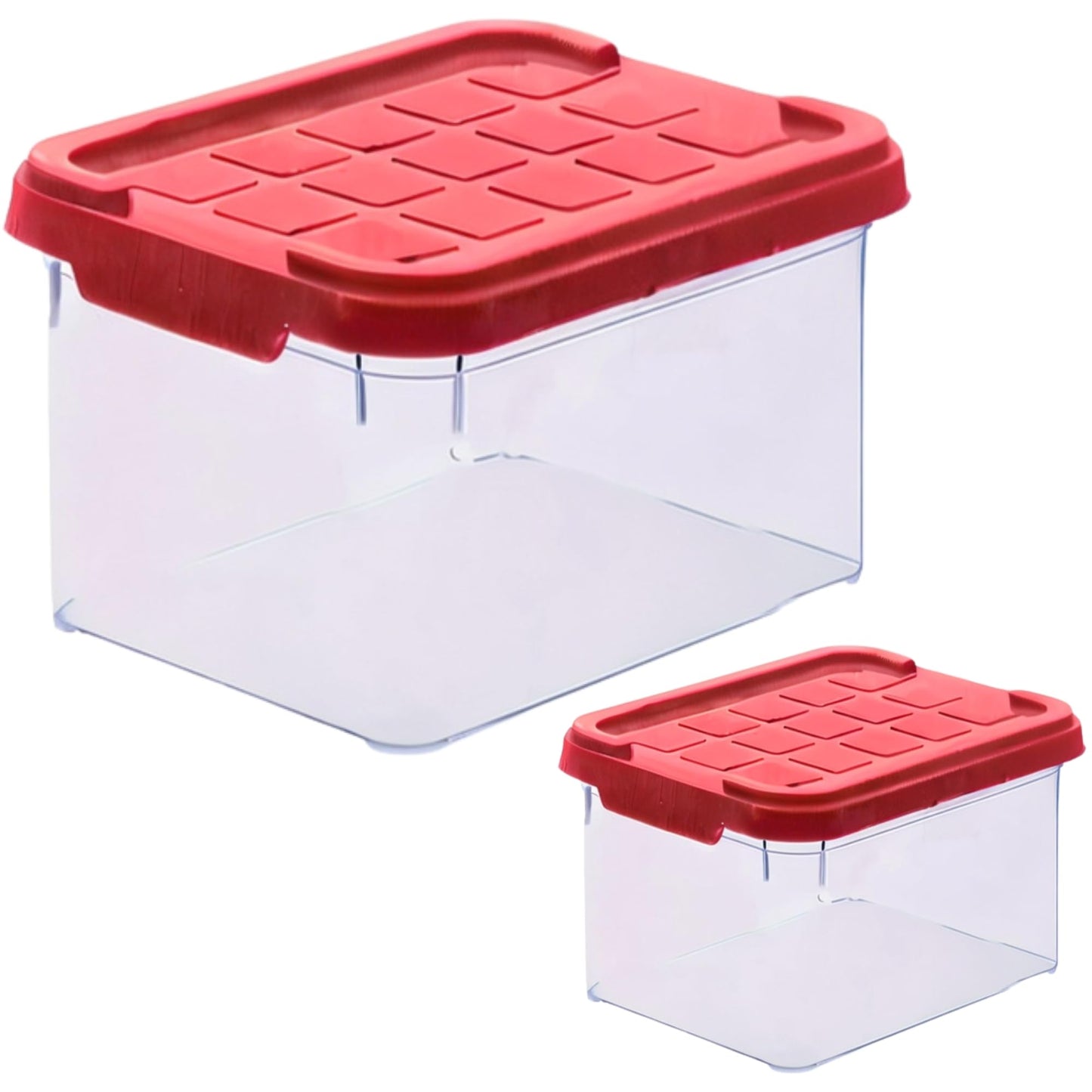 ARTECSIS 2 x Plastic Storage Boxes M, 15 L - 40 x 29 x 21 cm, Storage Box with Lid, Euro Box, Stackable