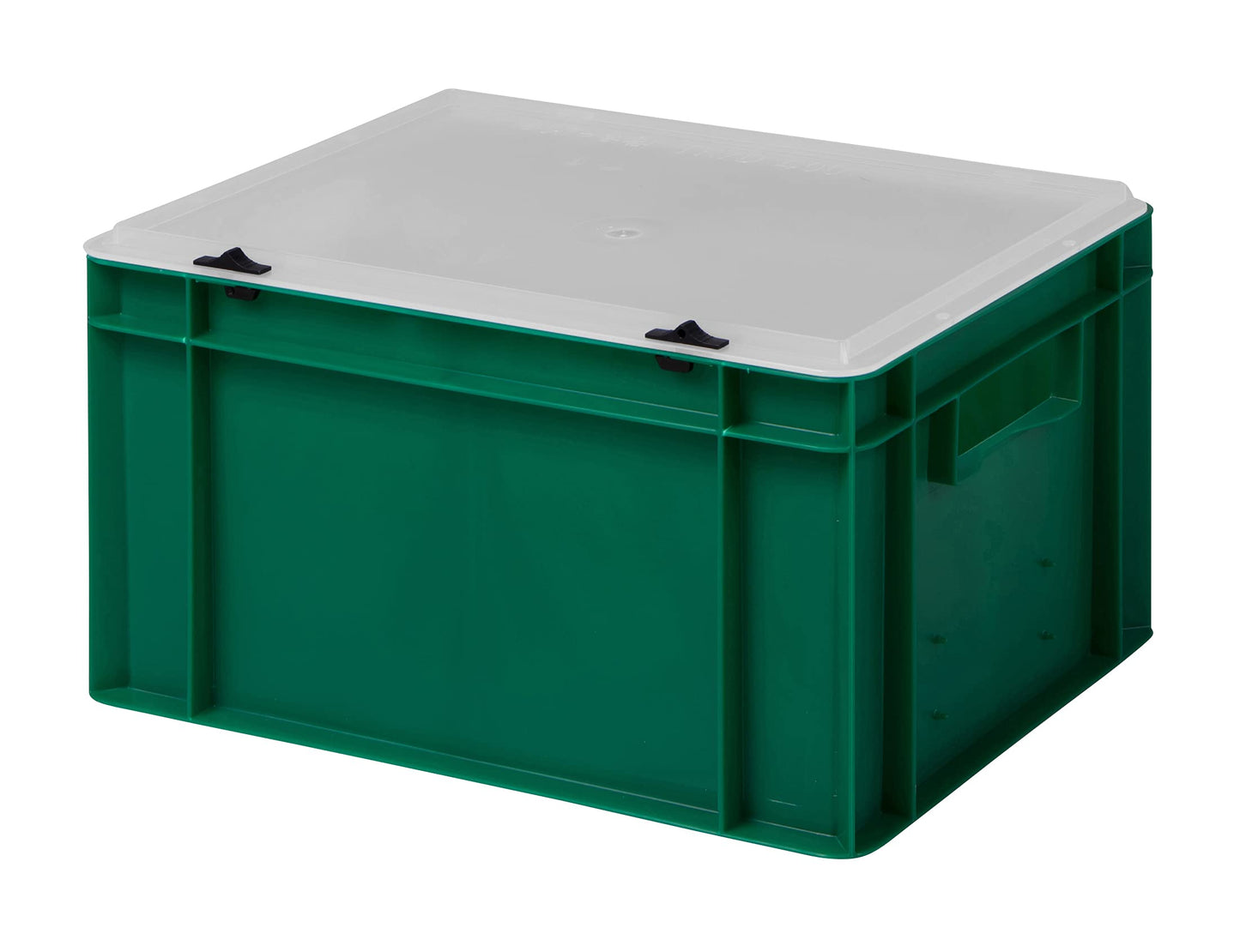 Design Eurobox Stacking Box Storage Container Plastic Box in 5 Colours and 16 Sizes with Transparent Lid (Matte) (Grey, 60 x 40 x 33 cm)