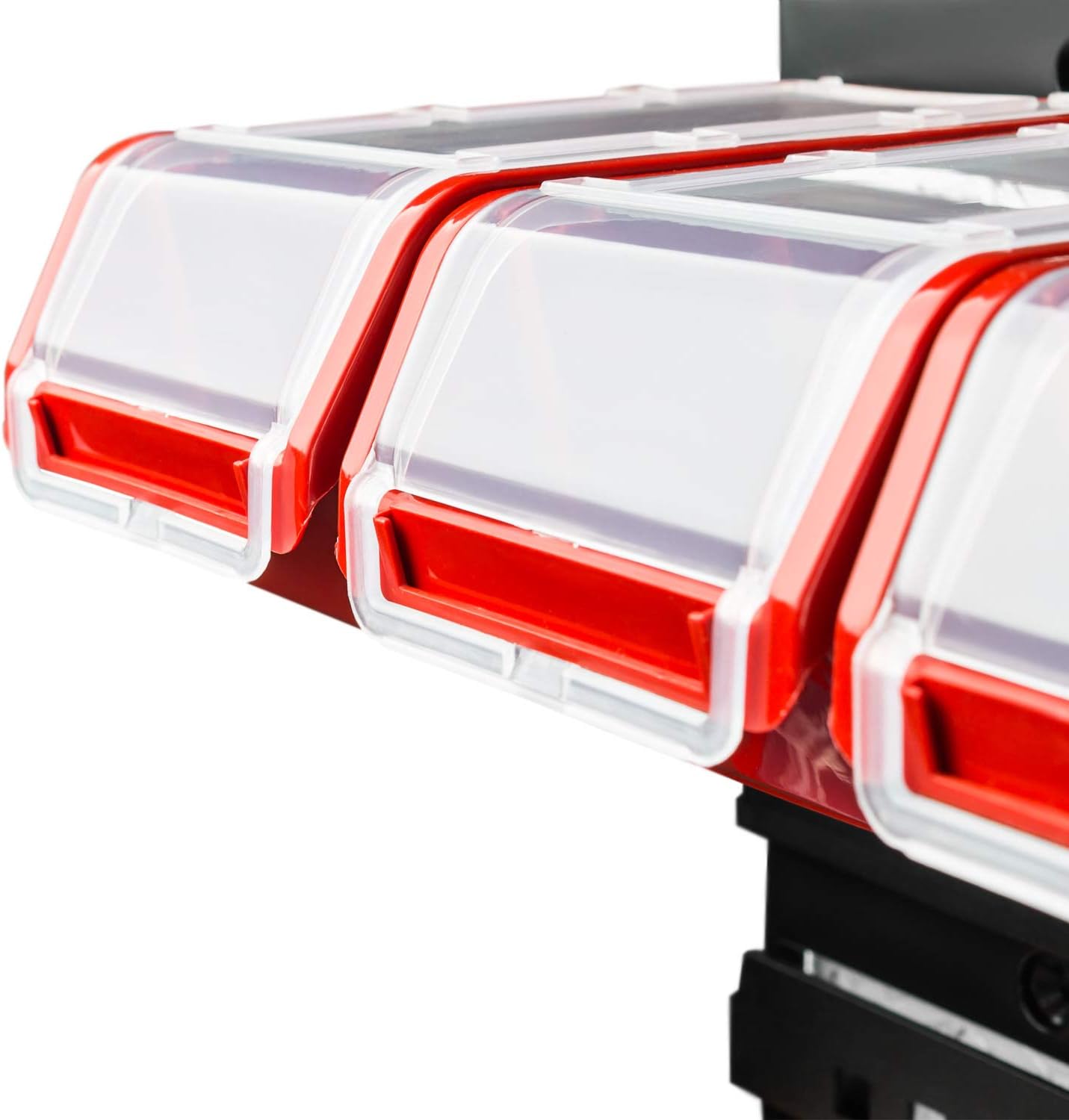 60 Stacking Boxes, Wall Shelf, 120 x 80 cm, Transparent Lid, Plastic Storage System, Stacking Boxes, Storage Boxes, Storage Boxes