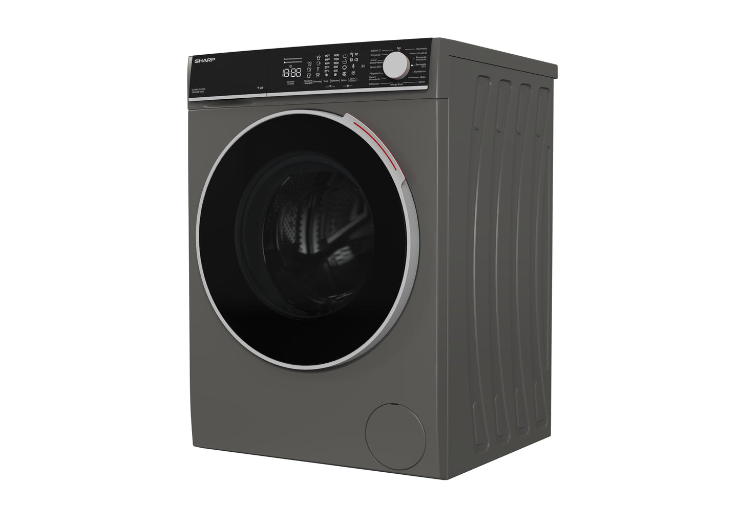 Sharp ES-WNFL914CMDA-DE Washing Machine, 9 kg, 1400 rpm, Energy Efficiency Class A (-20%), Inverter Motor, AquaStop, AquaGuard, WiFi, LED Touch, Steam Function, Black