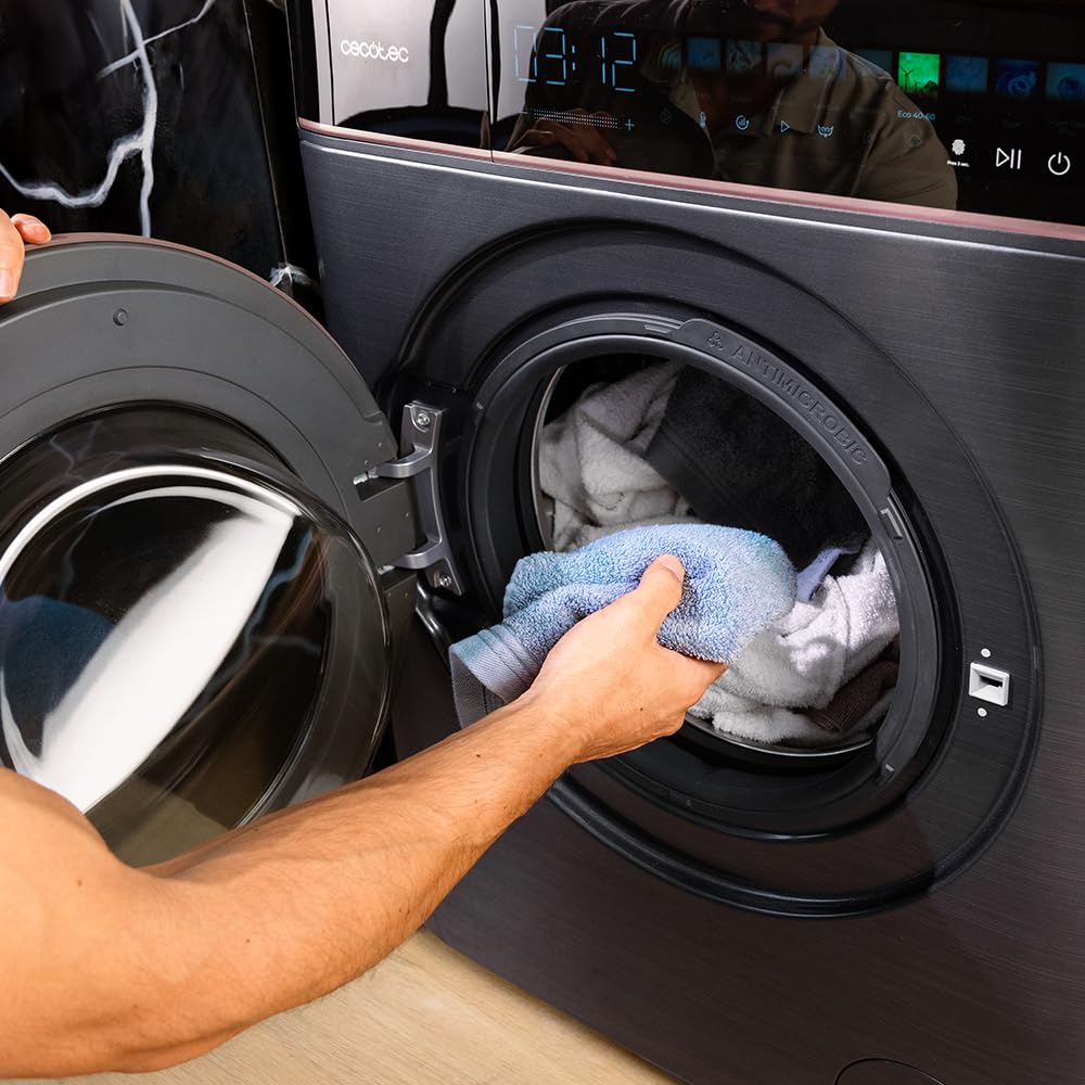 Cecotec Washing Machine 10 kg Front Loader Bolero Dress Code 10950 Car Socket Inverter 3D Steel A. 1400 rpm, Matrix Display 9.2 Inches, 16 Prog, Low Consumption, Inverter Plus Motor, Auto Dosage,