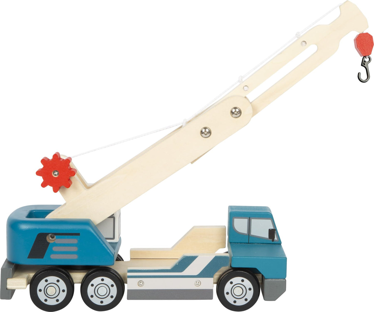 small foot Crane Truck with Wooden Pallet, Toy Vehicle for Children, with 360° Rotating Crane and Accessories, from 2 Years, 12639