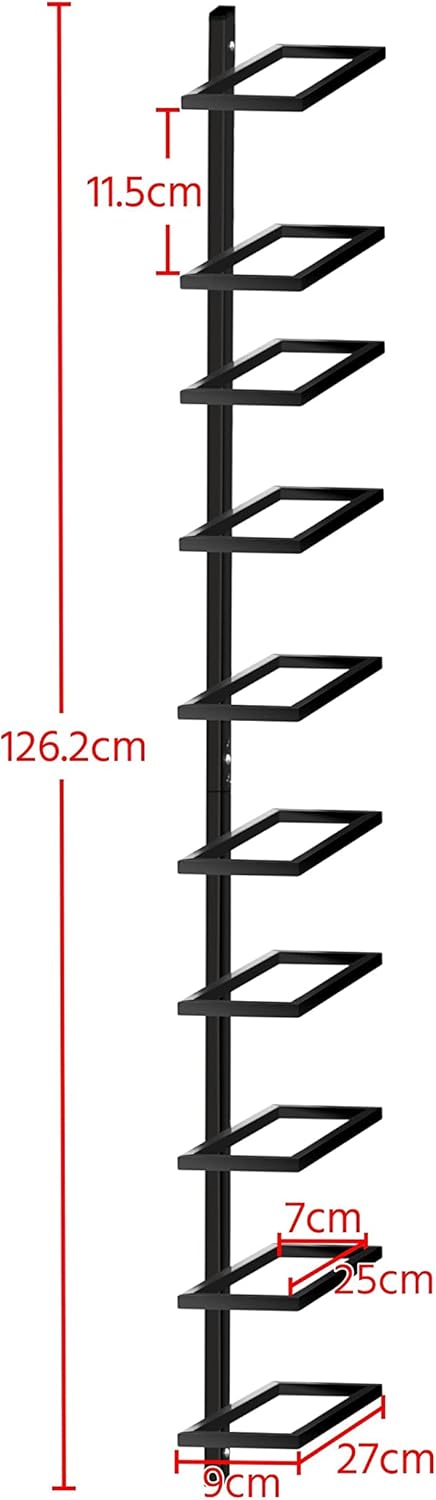 Yaheetech Wine Rack Bottle Holder Bottle Rack Wall Storage Rack Metal 10 Bottles Black