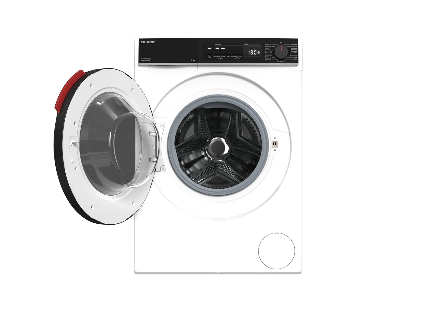 Sharp ES-WNFB214CWDA-DE Washing Machine, 12 kg, Energy Class A, 1400 rpm, Inverter Motor, AquaStop, WiFi App Control, Steam Function, Quick Wash, White