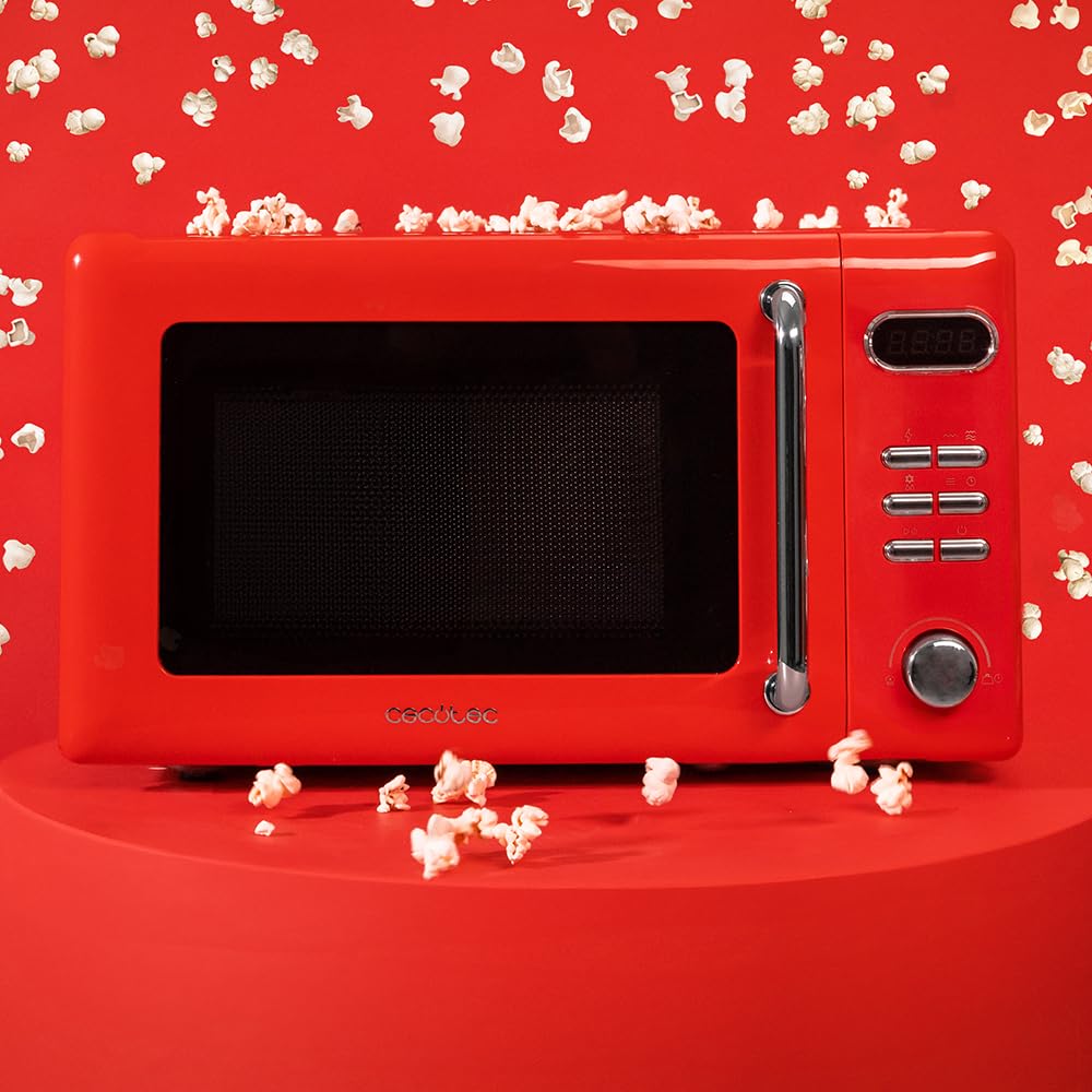 Cecotec Proclean 5110 20L Retro Beige 700W 5 Level Digital Microwave with Grill - 60 Minutes Timer - 8 Programmes and Defrost Mode - Vintage Beige