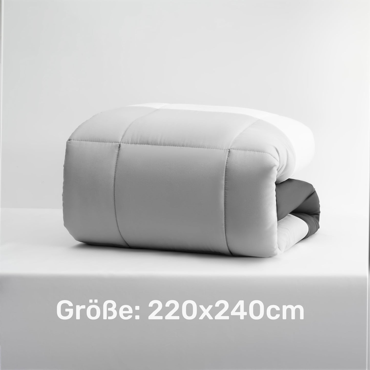 MOHAP Duvet 200 x 200 cm, Cover Made of 50% Cotton, Soft Quilt, Microfibre Quilt with Filling Weight Approx. 1800 g, Ganjahresdecke Duvet, Pink/Grey