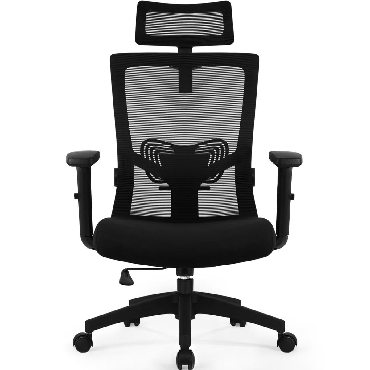 Daccormax Ergonomic Office Chair, Desk Chair with Adjustable Headrest, Armrests, Lumbar Support, Swivel Chair, Rocker Function, Mesh Executive Chair, Back-Friendly, Office Chair 150 kg