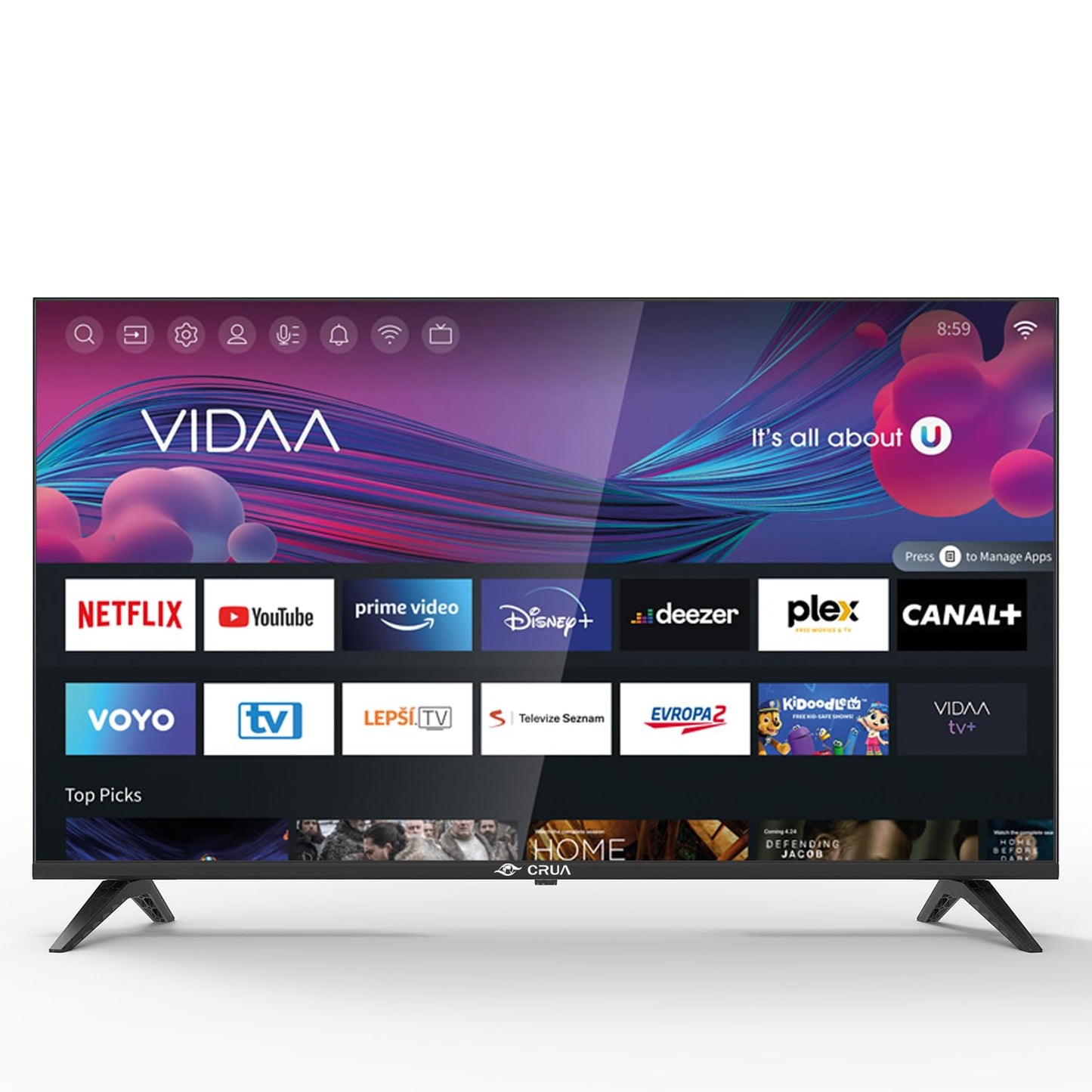 VIDAA Smart TV, 127 cm (50 Inch) TV, 1920 x 1080P Full HD TV, LED TV with HDMI/USB/AV IN/Triple Tuner DVB-T2/T/C/S2/Compact and Smart for Your Home, Black [Energy Class E]