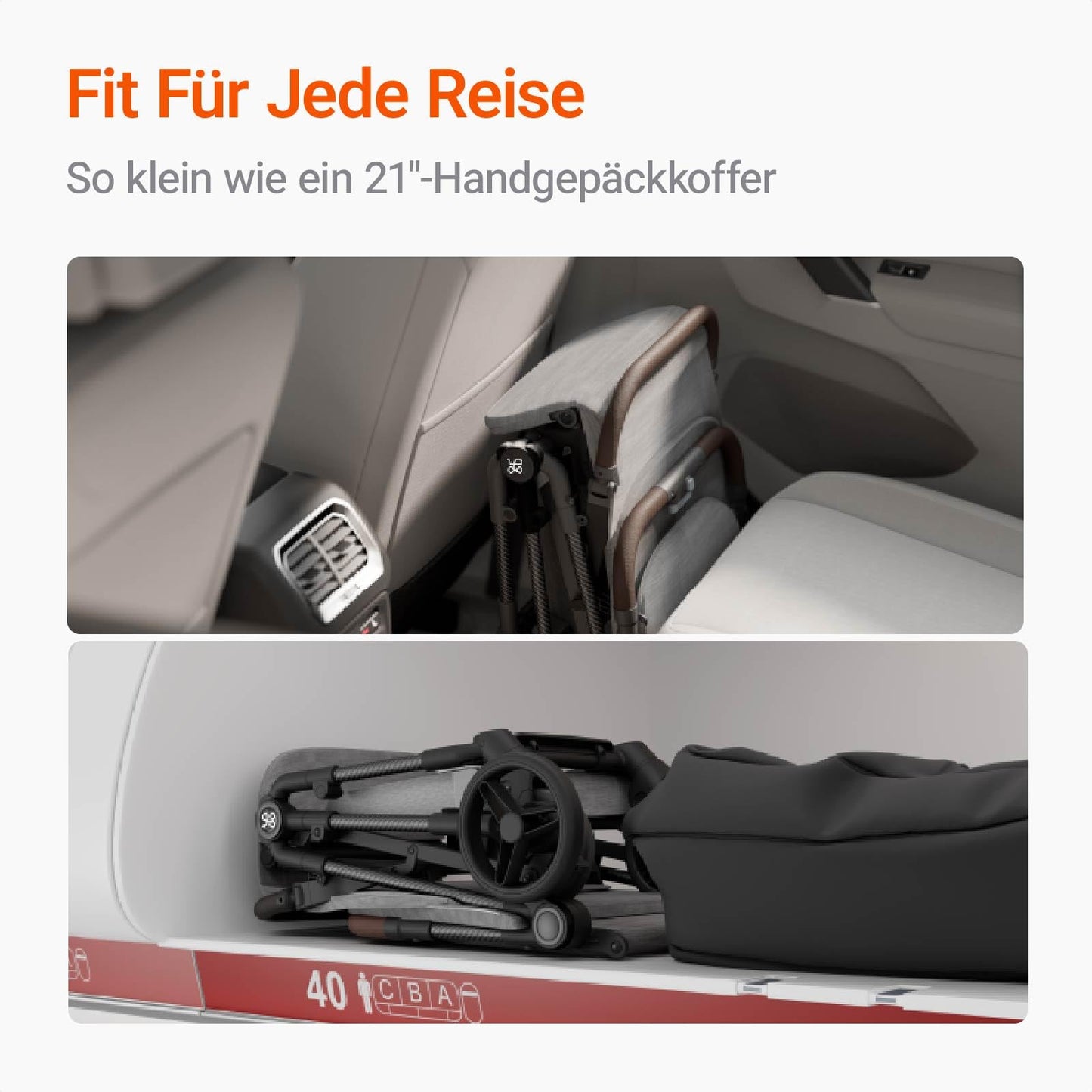 MAMAZING Baby Travel Buggy Pushchair for 6 - 4 Years up to 22 kg, Hand Luggage, Suitable for Small Folding Buggy Aeroplane with One-Handed Folding Design, Lightweight and Compact (5.26 kg) Made of