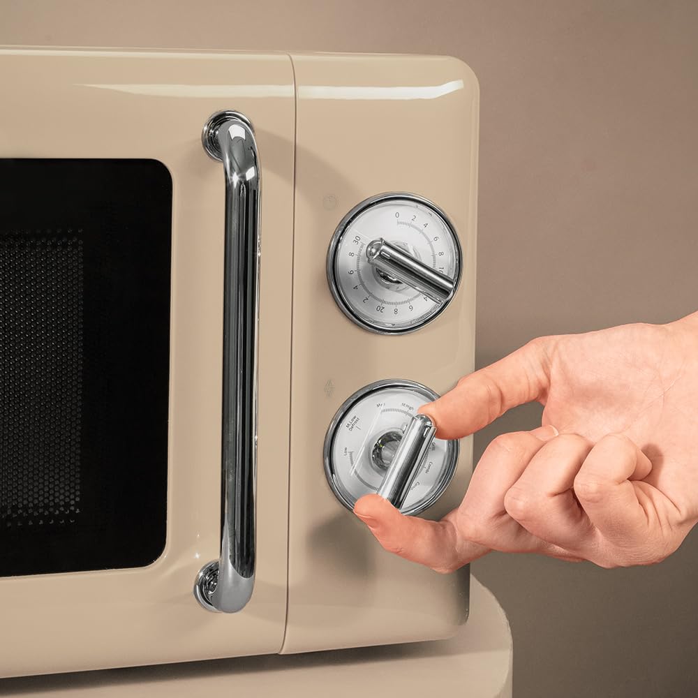 Cecotec Proclean 5110 20L Retro Beige 700W 5 Level Digital Microwave with Grill - 60 Minutes Timer - 8 Programmes and Defrost Mode - Vintage Beige