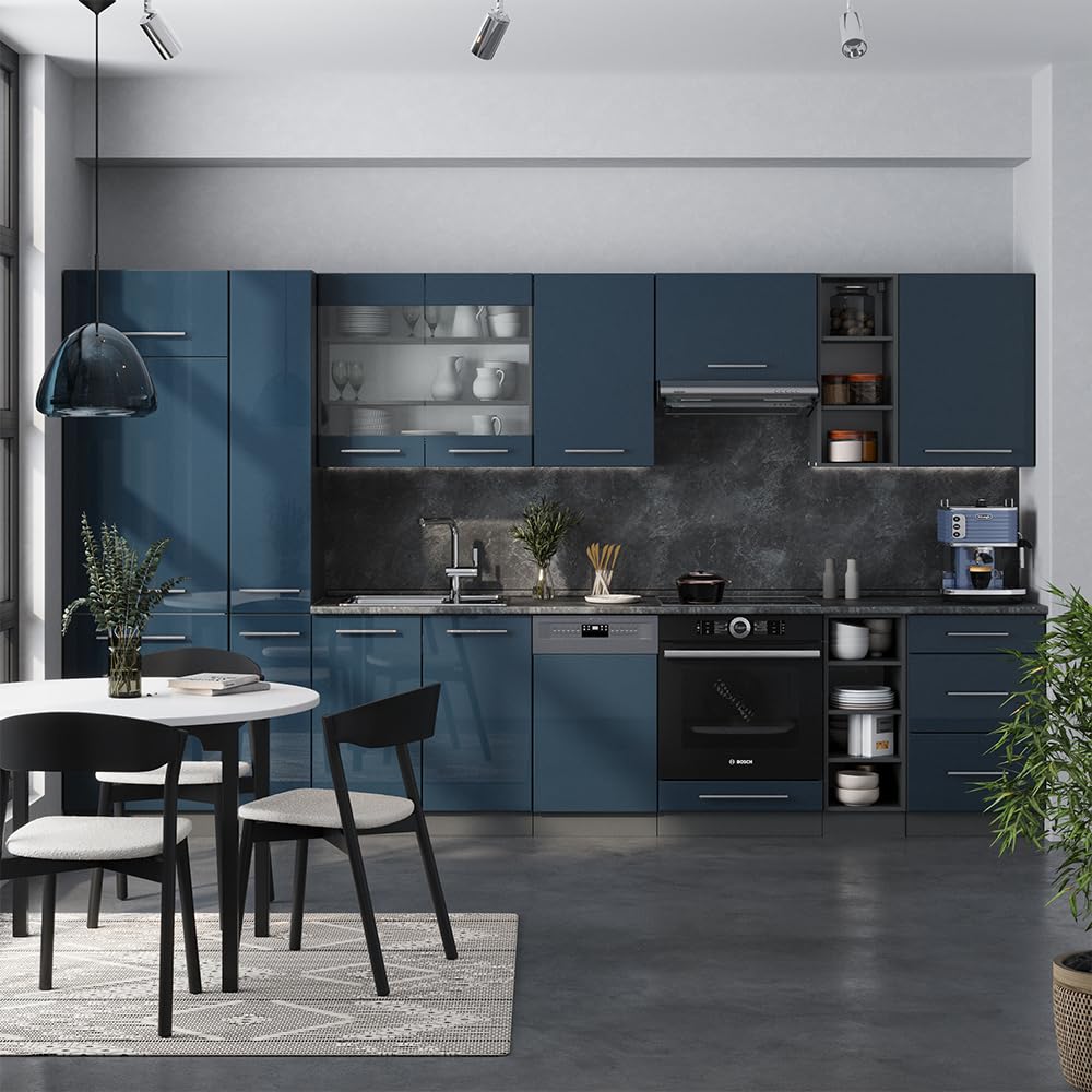 Vicco Kitchen Unit Fame-Line Goldkraft Oak / Anthracite 355 cm without Worktop