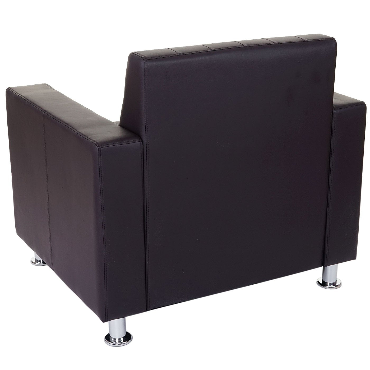 3-1-1 Sofagarnitur Kunda, Couch Loungesofa Kunstleder, Metall-Füße - schwarz