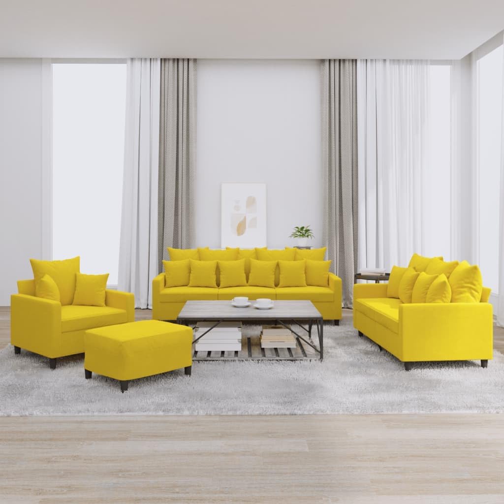 Willood 3-TLG. Sofagarnitur mit Kissen Dunkelgrau Samt,Sofa geeignet für Wohnzimmer, Sofa Set, mit Armlehnen und Kissen