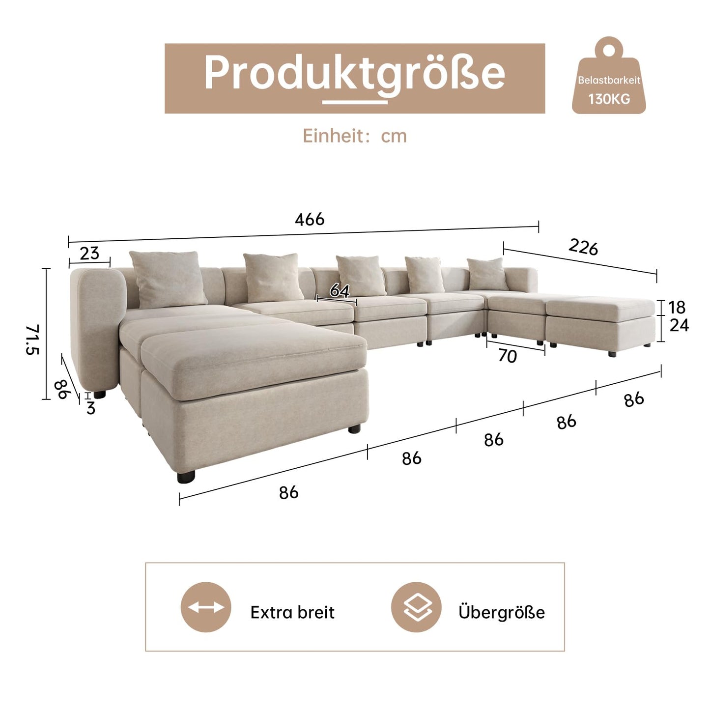 Miuuod 9-Sitzer Sofa