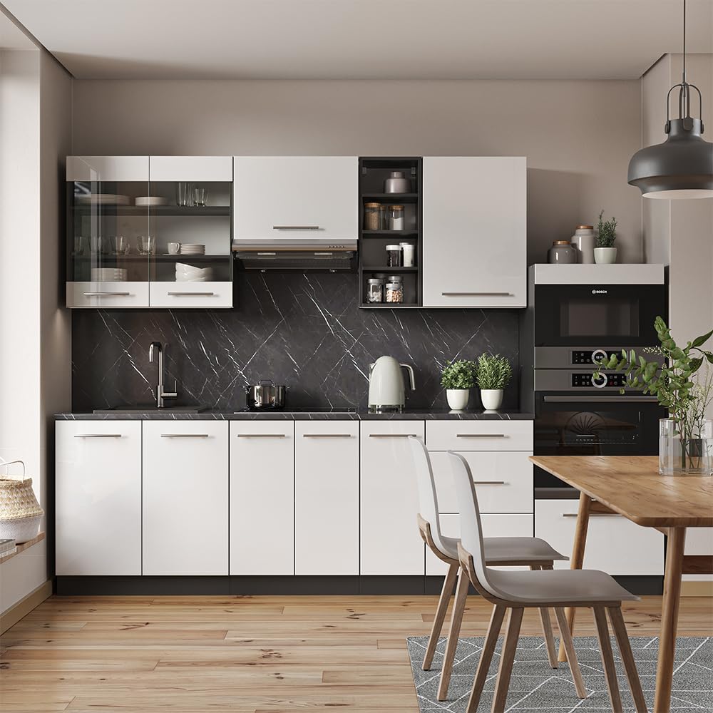 Vicco Kitchen Unit Fame-Line Goldkraft Oak / Anthracite 280 cm without Worktop