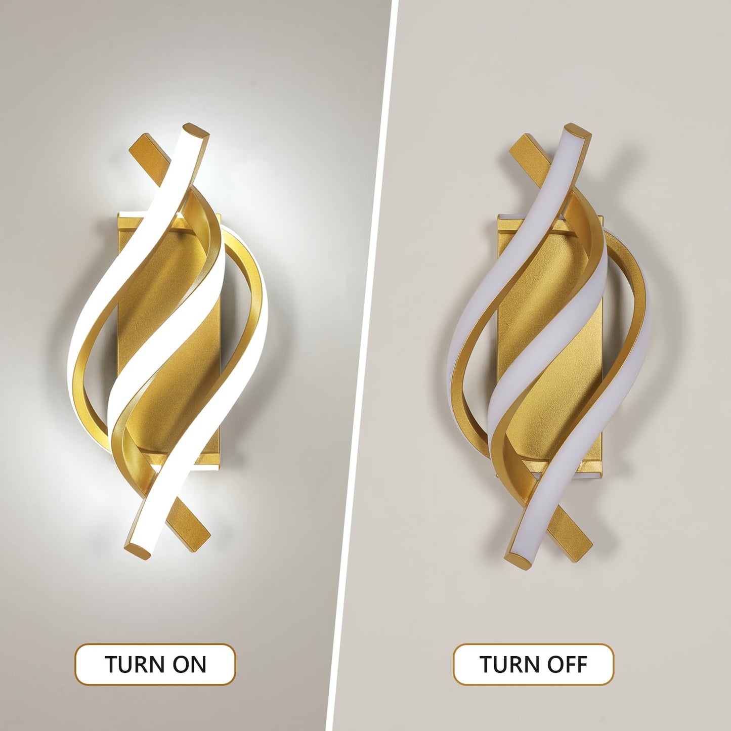 Comely Aluminium LED Wall Light Indoor Gold 22 W 2500 LM Modern Wall Light LED Wall Lighting Neutral Light 4500 K for Living Room Bedroom Hallway