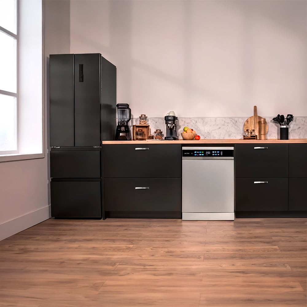 Cecotec Dishwasher 60 cm - Freestanding Bolero Aguazero 6210 Inox D. 15 Cutlery, Energy Efficient, XXL Fullcolour Display, Third Compartment, 14 Programmes, Dual Zone Wash, Adjustable Compartment,