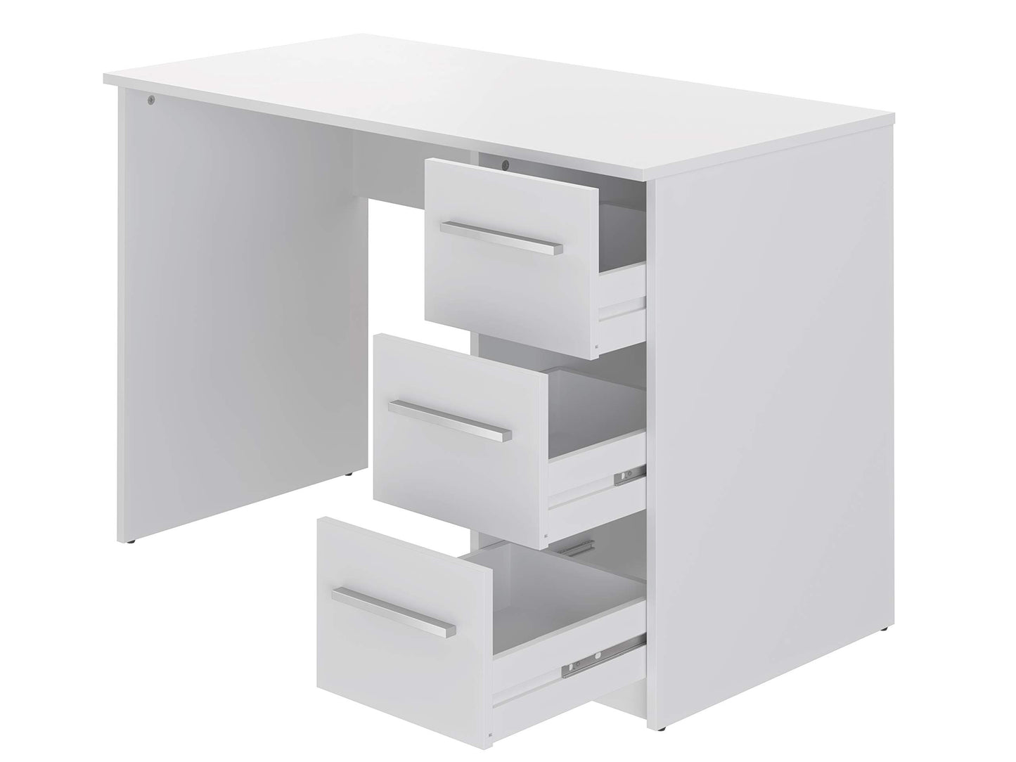 Amazon brand - Movian Idro modern desk, computer desk with 3 drawers, 56 x 110 x 73.5, white