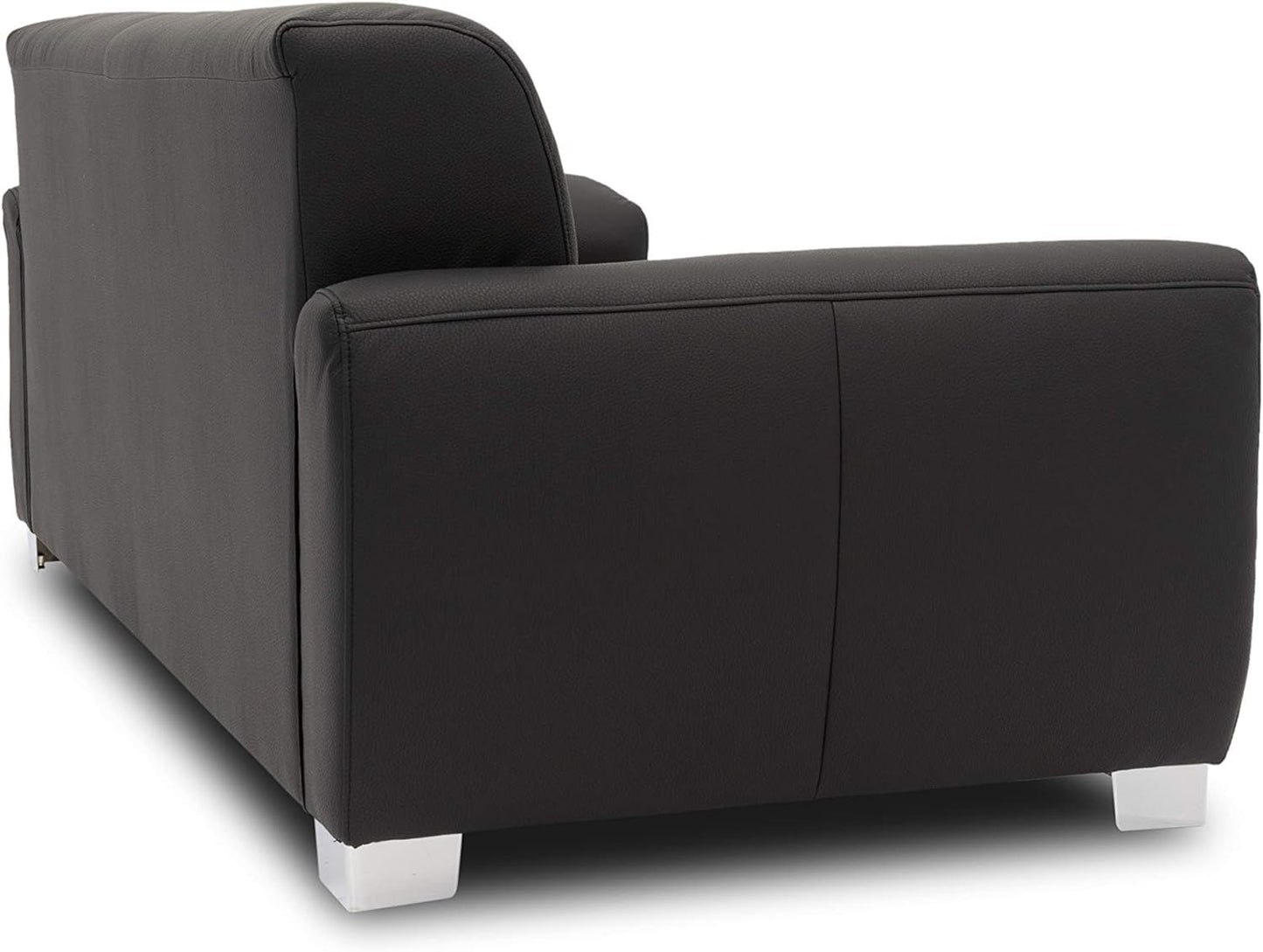 Domo Collection Ricardo Sofa, 3-Seater Couch, Set in Faux Leather, Black, 220 x 89 x 81 cm