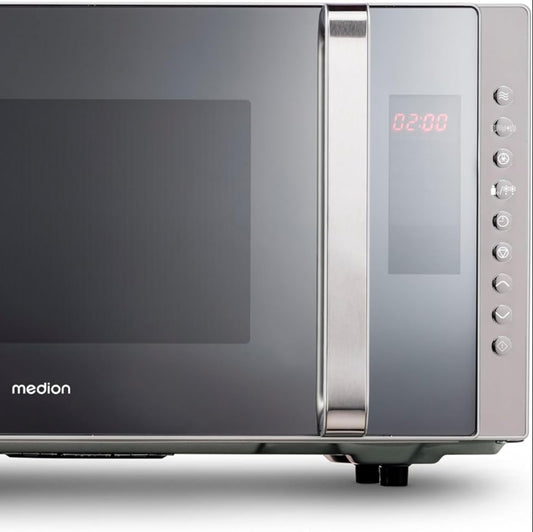 Medion MD 17495 3-in-1 Microwave with Grill and Hot Air Function (800 Watt Output, 1200 Watt Top Grill/Hot Air Output, 23 Litres) Silver