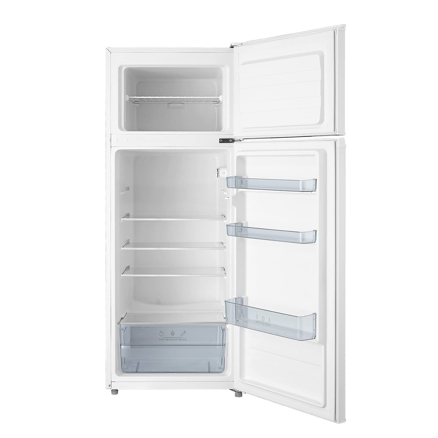 Comfee RCT284DK2A Fridge/Freezer, Top Freezer Compartment, 176 kWh/Year, 143 cm Height, LED Light, Reversible Door Hinge, Black