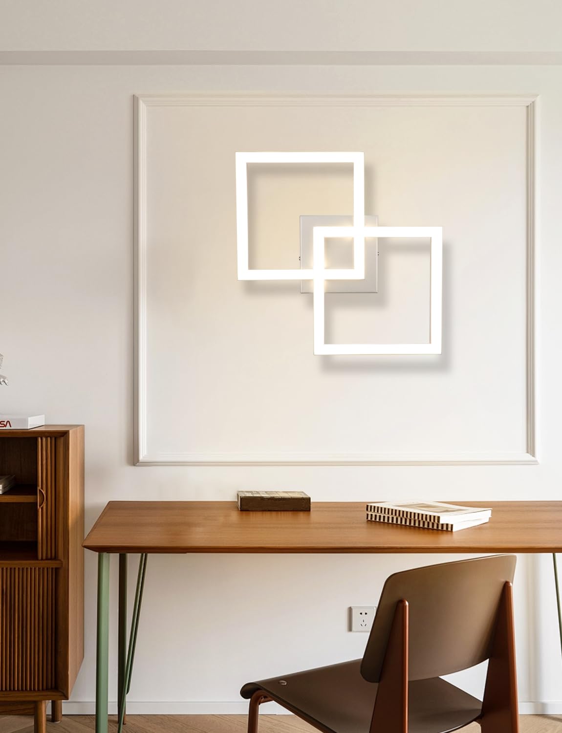 Homefire LED Ceiling Light, Kitchen, 24 W, Kitchen Lamp, Black, Living Room Lamp, Modern Design, Hallway Lamp, Warm White, Hallway, Bedroom Lamp, Square, for Living Room, Bedroom