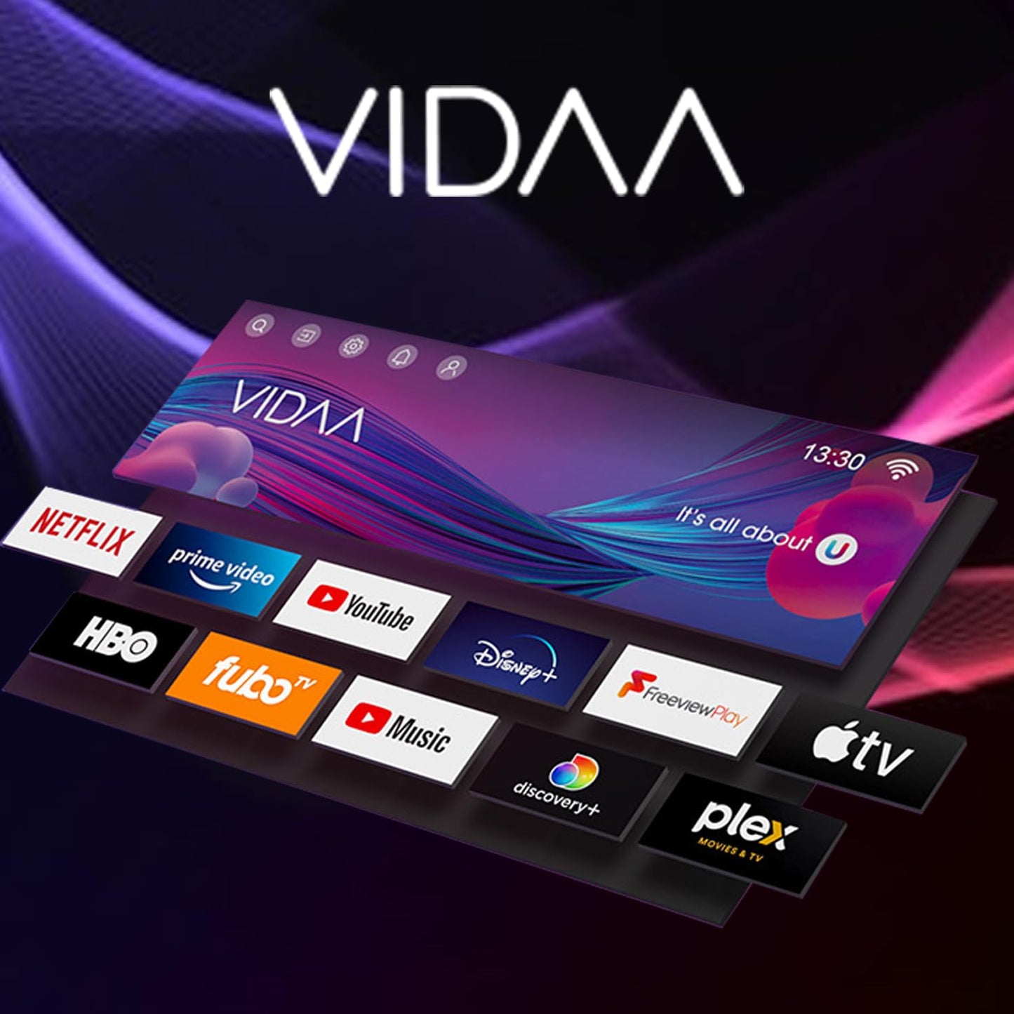 VIDAA Smart TV, 127 cm (50 Inch) TV, 1920 x 1080P Full HD TV, LED TV with HDMI/USB/AV IN/Triple Tuner DVB-T2/T/C/S2/Compact and Smart for Your Home, Black [Energy Class E]