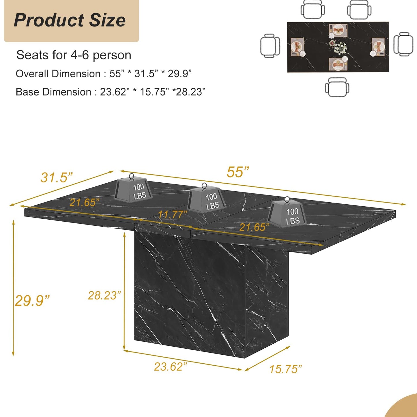 HSH Modern Black Dining Table1