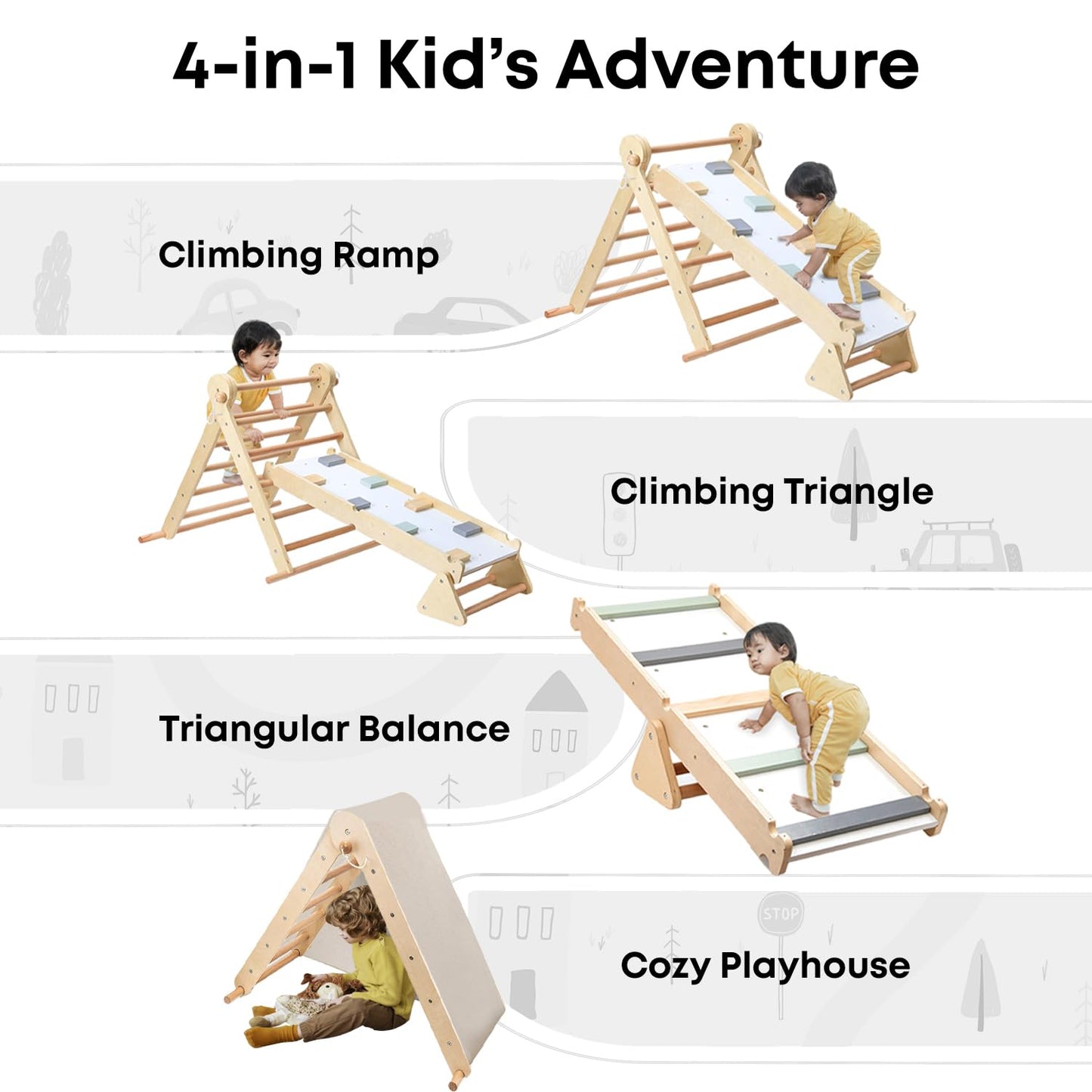 Mamabrum Wooden Pet Playground XL 5-in-1, Slide, Swing, Climbing Wall, Net and Ladder for Active Toddlers, Sturdy, for Active Homepage, Support Baby Development