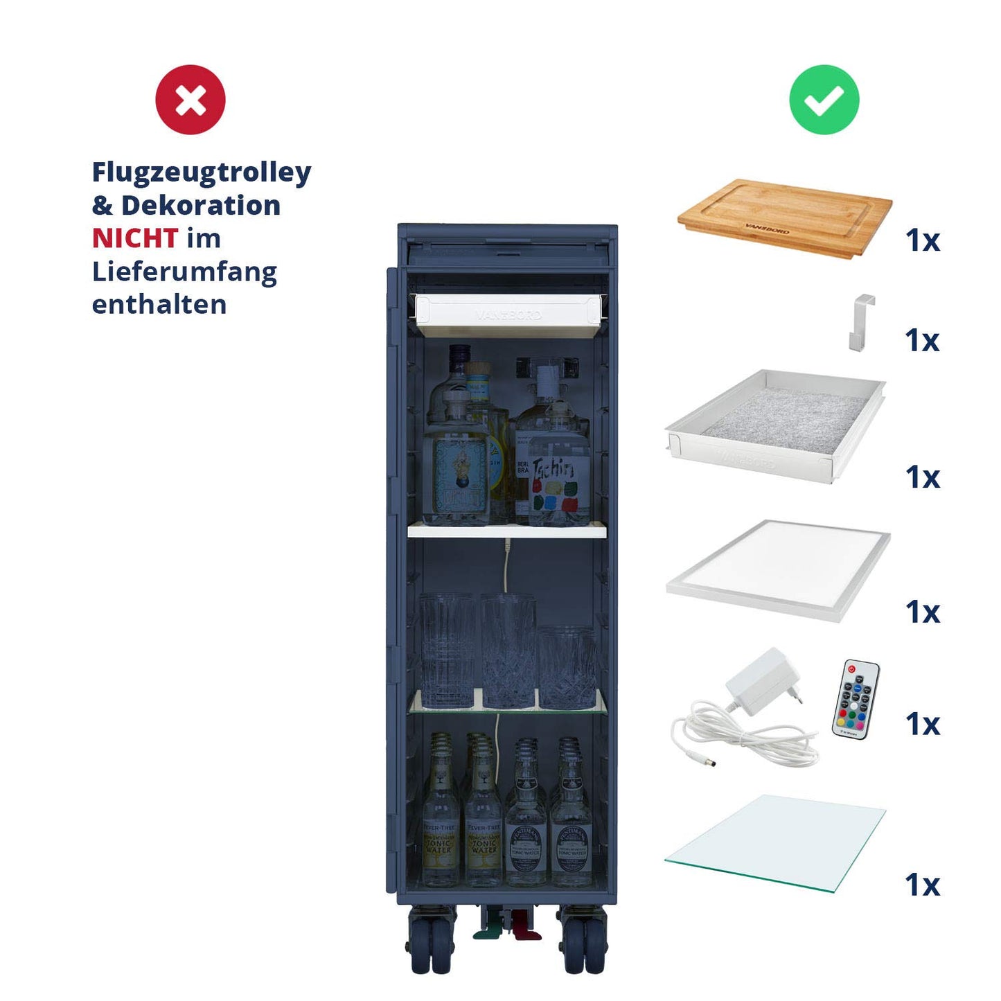 VanDeBord Equipment Package Bar, Accessories for Airline Trolleys, Aircraft Trolley Bar (Aluminium, KSSU)