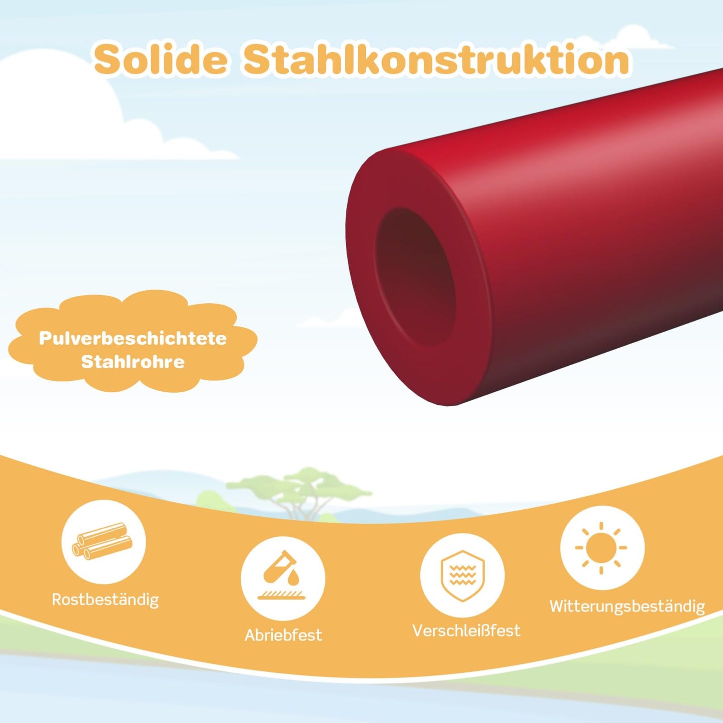 COSTWAY Climbing Dome with Slide, Dome Climbing Frame with Fabric Platform, 180 kg Load Capacity, Outdoor & Indoor Playground for 3-10 Years, Ideal for Gym, Backyard, Garden