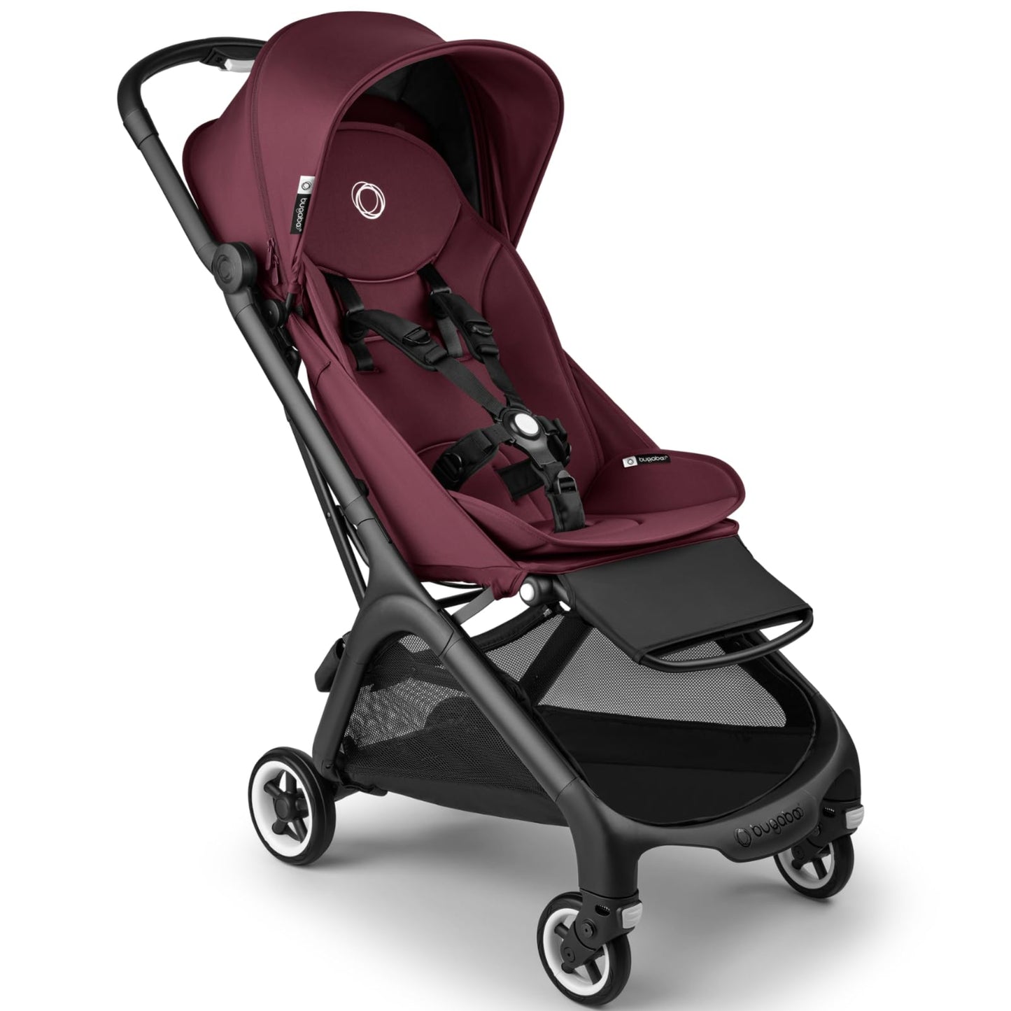 Bugaboo Butterfly Ultra Compact Travel Stroller, Small & Lightweight, One-Handed Foldable and Easy to Steer, Ergonomic City Pram for Babies from 6 Months, with Large Storage Space, Dark Cherry