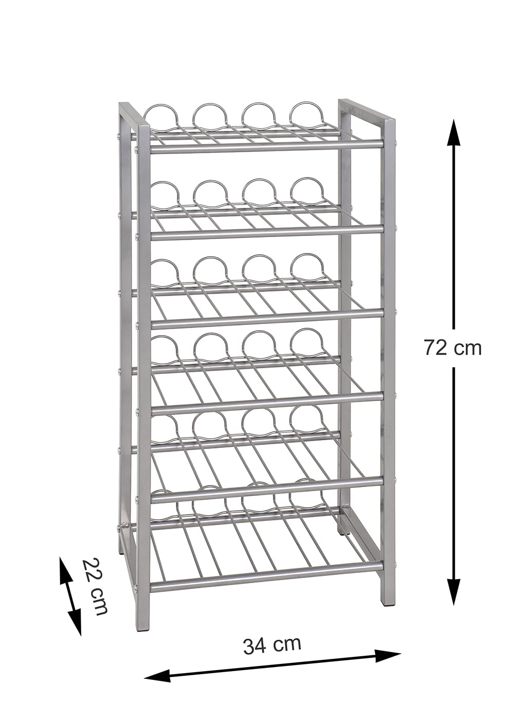 HAKU Furniture Bottle Rack, 72 x 34 x 22 cm, Aluminium