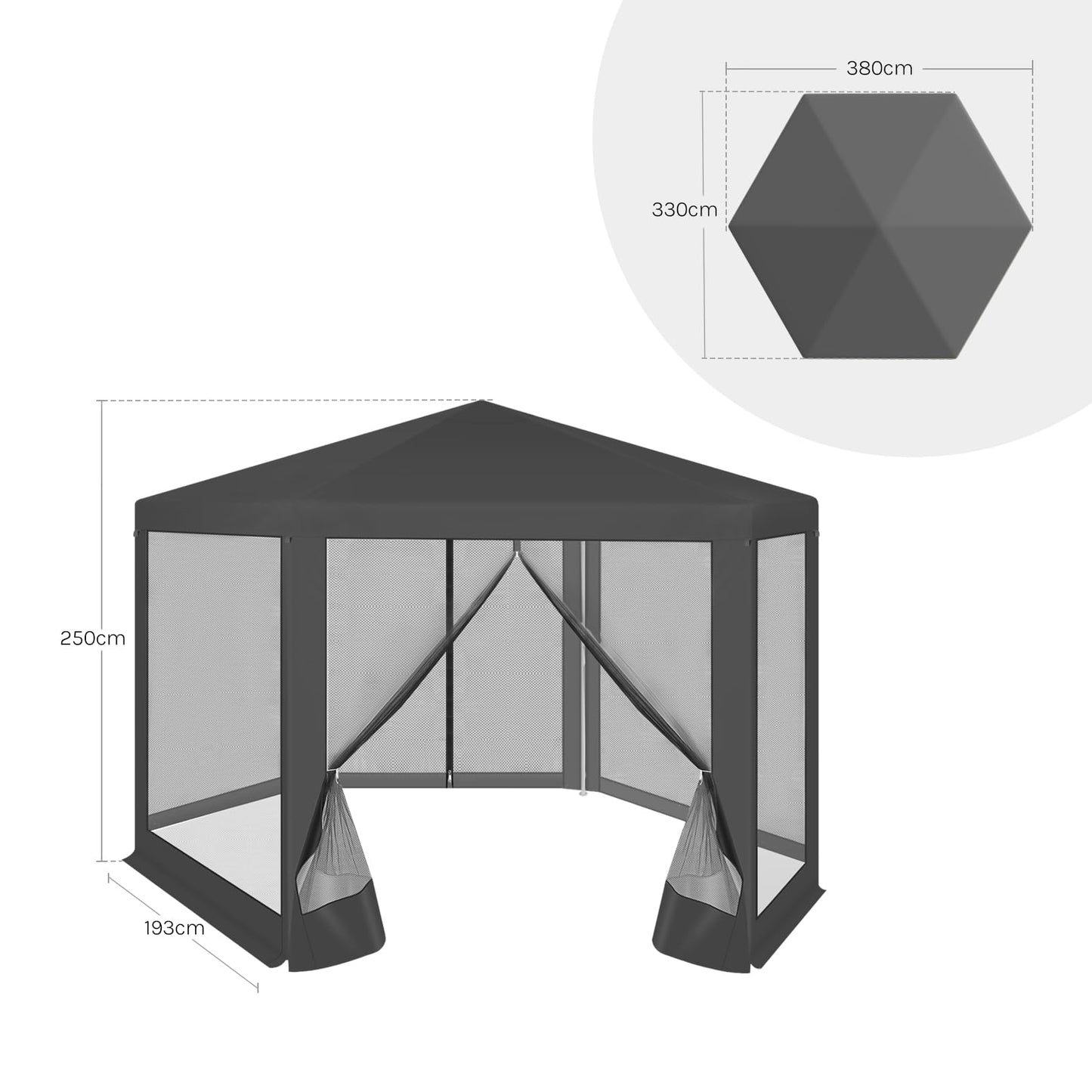 WOLTU Gazebo 3.8 x 3.3 m Square Garden Gazebo with Side Walls Mosquito Net Garden Arbour Metal Party Tent Easy Assembly without Tools for Garden Patio Yard Blue