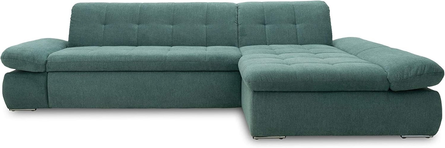 DOMO. collection Moric Corner Sofa, L-Shaped, Corner Sofa, L-shaped, 300 x 172 x 80 cm (W x D x H), Beige